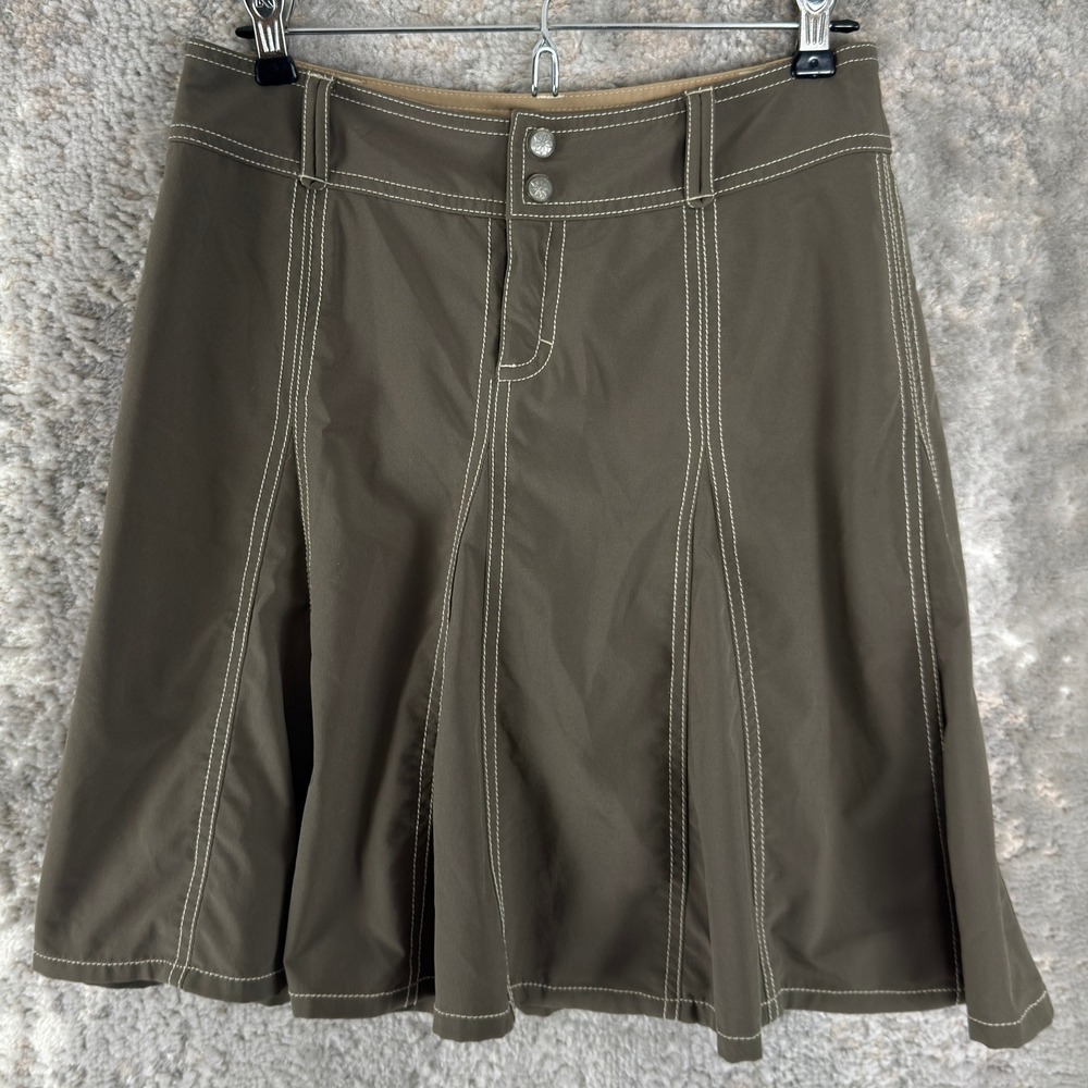 Athleta Size 2 Contrast Stitch Hiking Golf Skort Brown Sleeveless Women